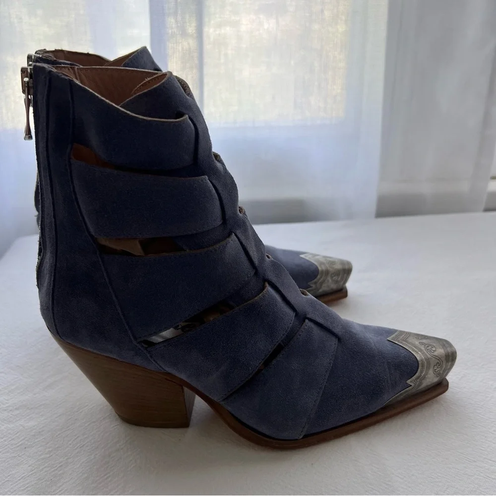 FREE PEOPLE Women’s BRAYDEN Fisherman Western Booties Snip Toe New Size 6